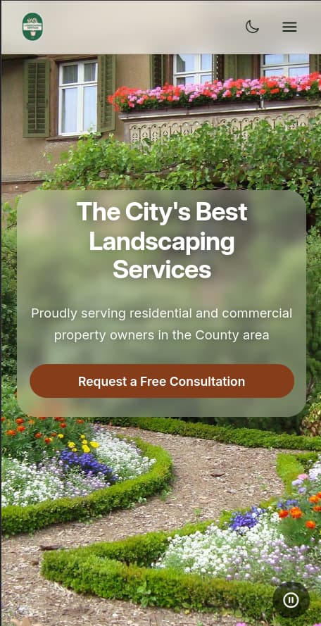 screengrab of the Best Landscaping Company landing website template
